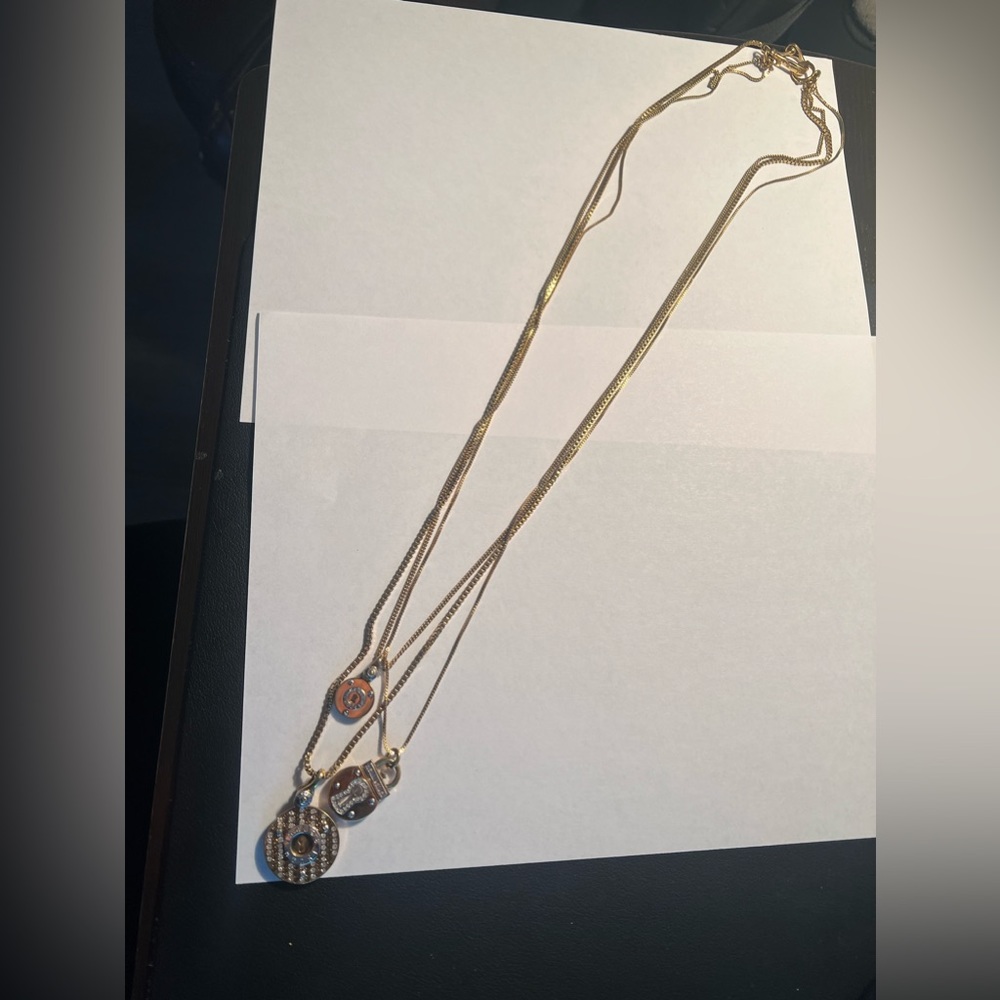 Henri Bendel Three Layered Lock Necklace